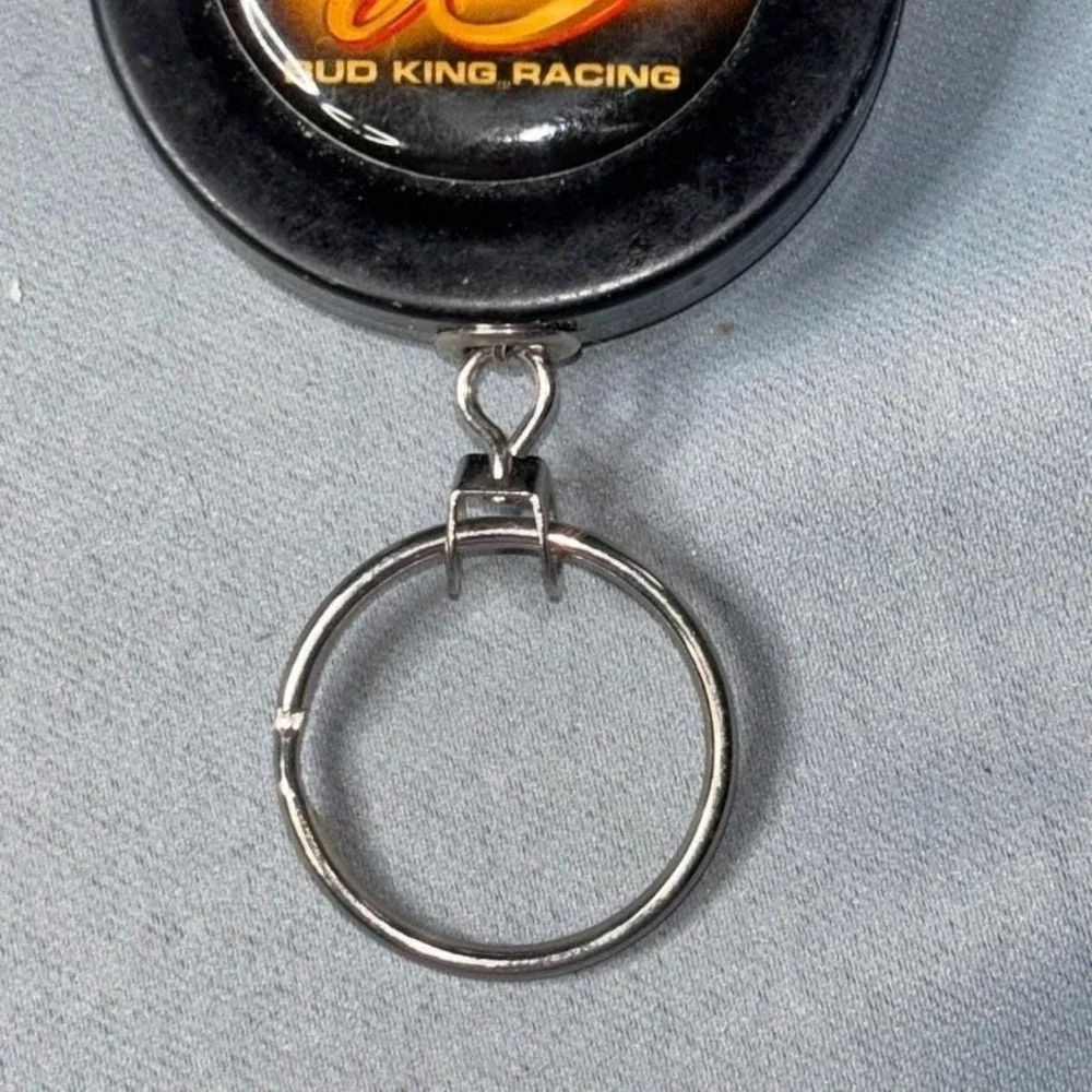 Vintage Budweiser Bud King Racing Retractable Keychain NASCAR Collectible